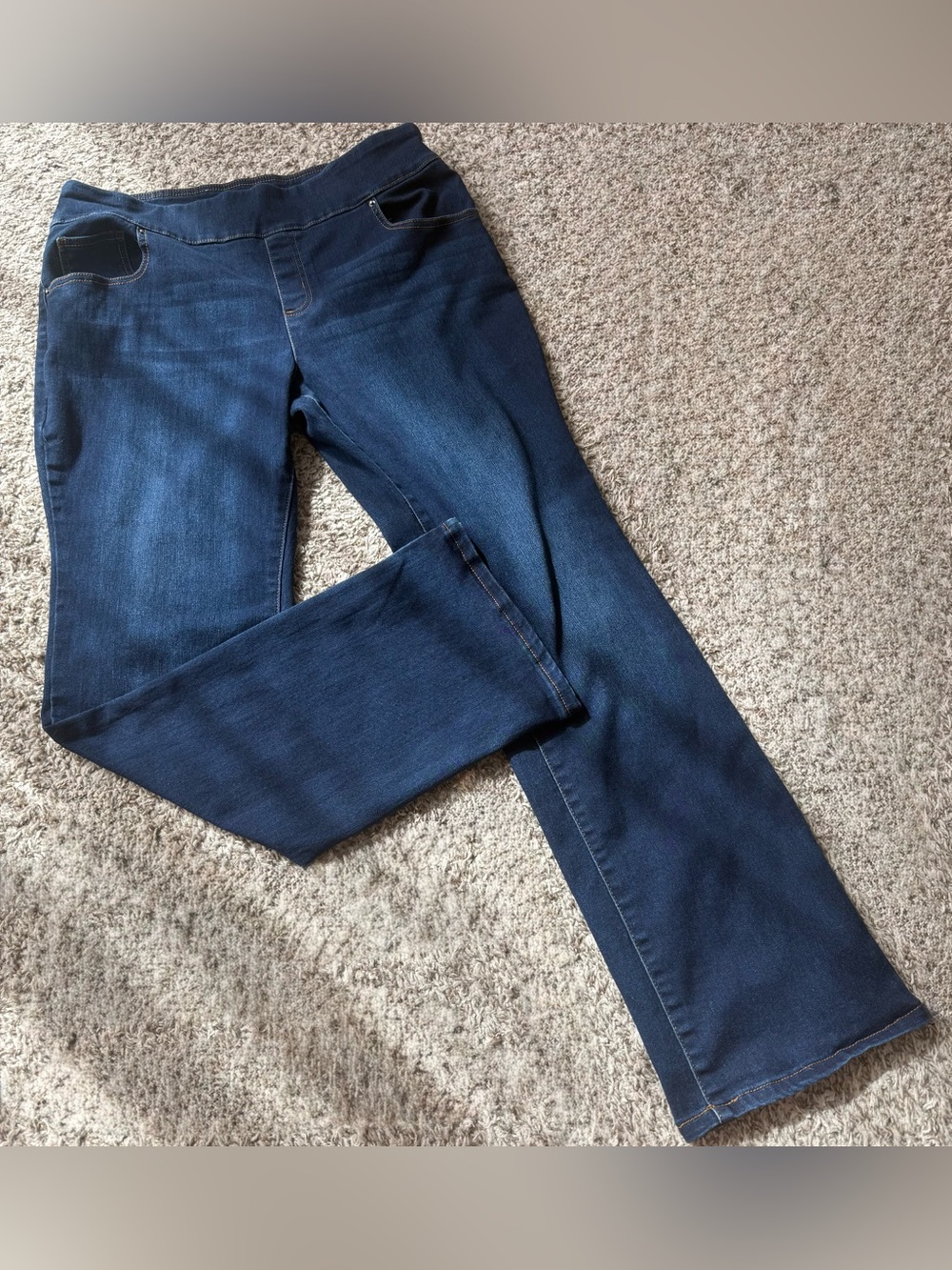 Pioneer Woman Dark Wash Jeans Women’s Plus Size L Embroidered Pockets Bootcut